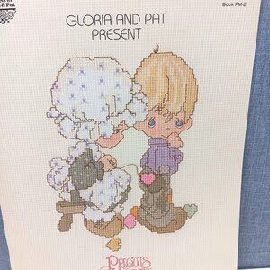 VTG Precious Moments Cross Stitch Pattern Book Wedding‎ Christmas 80s Crafting